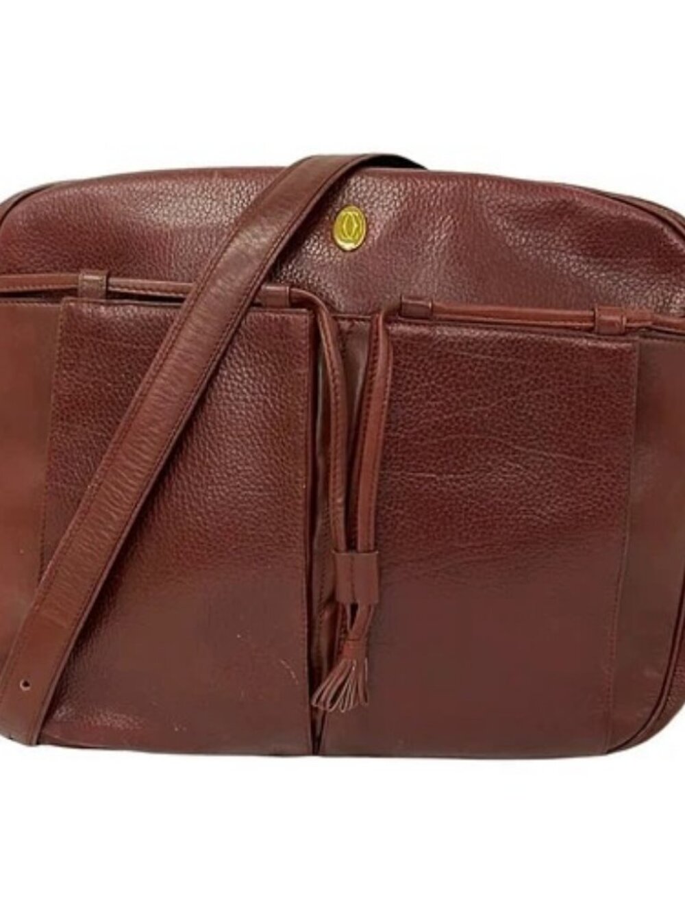 Cartier Must Line Bordeaux Leather Shoulder Bag